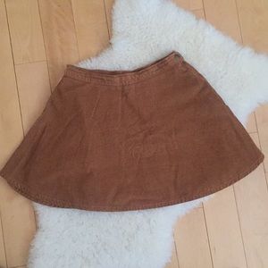 American Apparel Camel Corduroy Mini Skirt